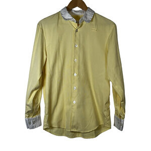 Disney Shirt Mens Small Yellow White Stripe Cast Member Costume Uniform